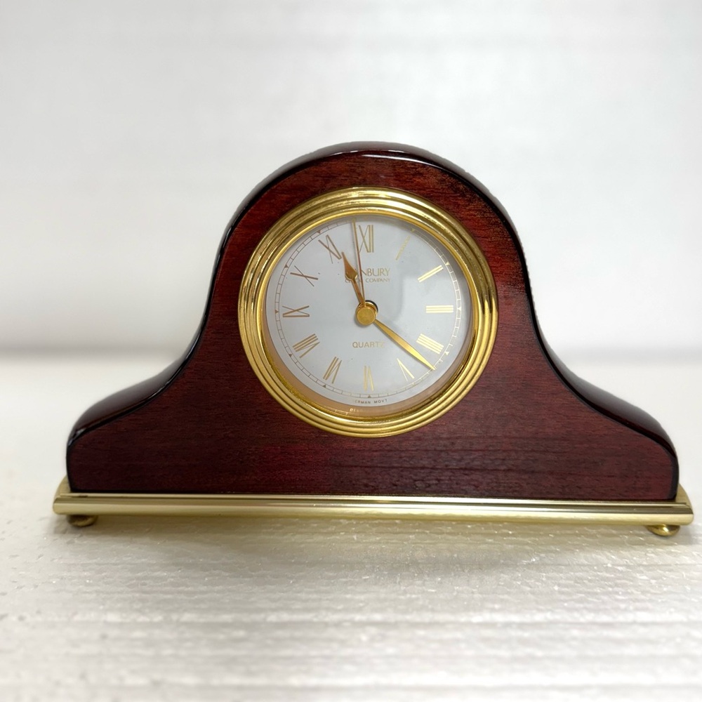 Mahogany Mantel Clock withGold Accents 
Vintage Danbury Napoleon RedWood…